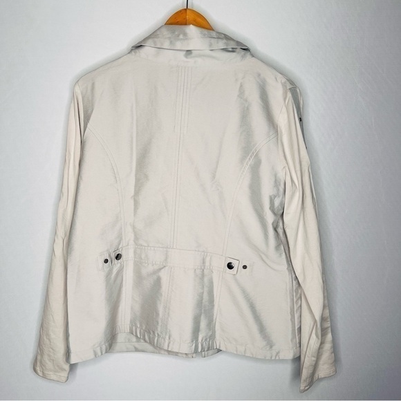 NWT! Redwood Court Double Knit Silver Gray Linen Poly Shark Skin Jacket. Size L - Picture 3 of 14